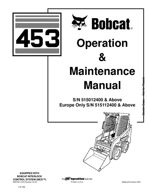 bobcat skid steer manual pdf|bobcat skid steer maintenance manual.